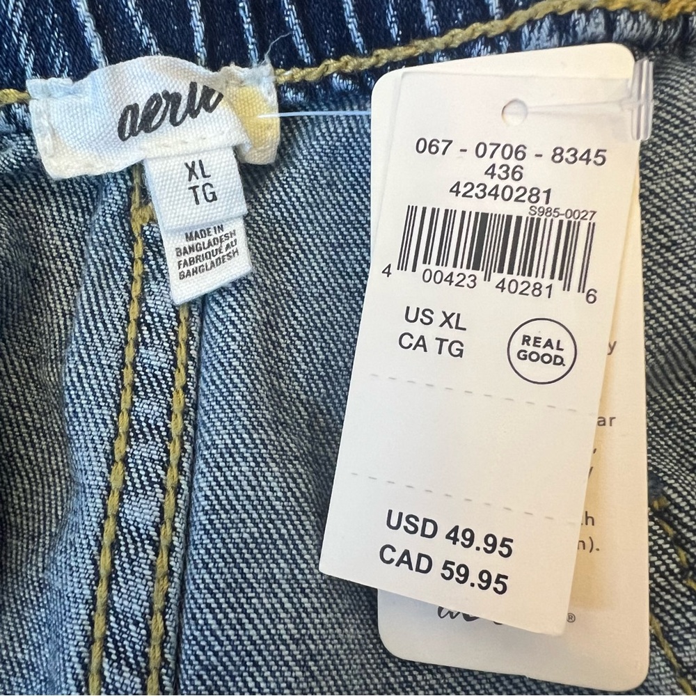 aerie Dark Blue Distressed Denim Jean Shorts - Picture 11 of 12